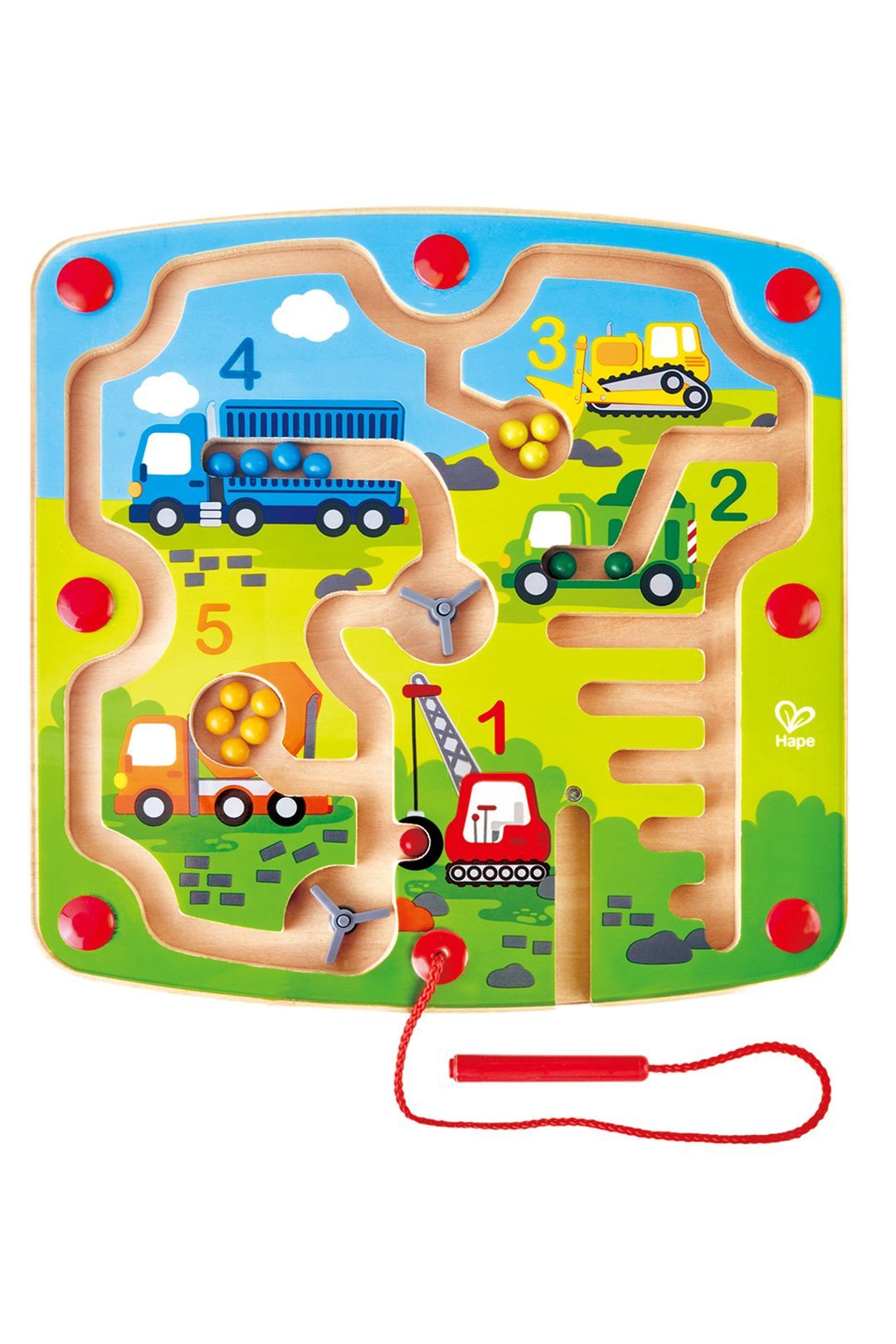 Купить Детский магнитный лабиринт с шариком транспорт HAPE