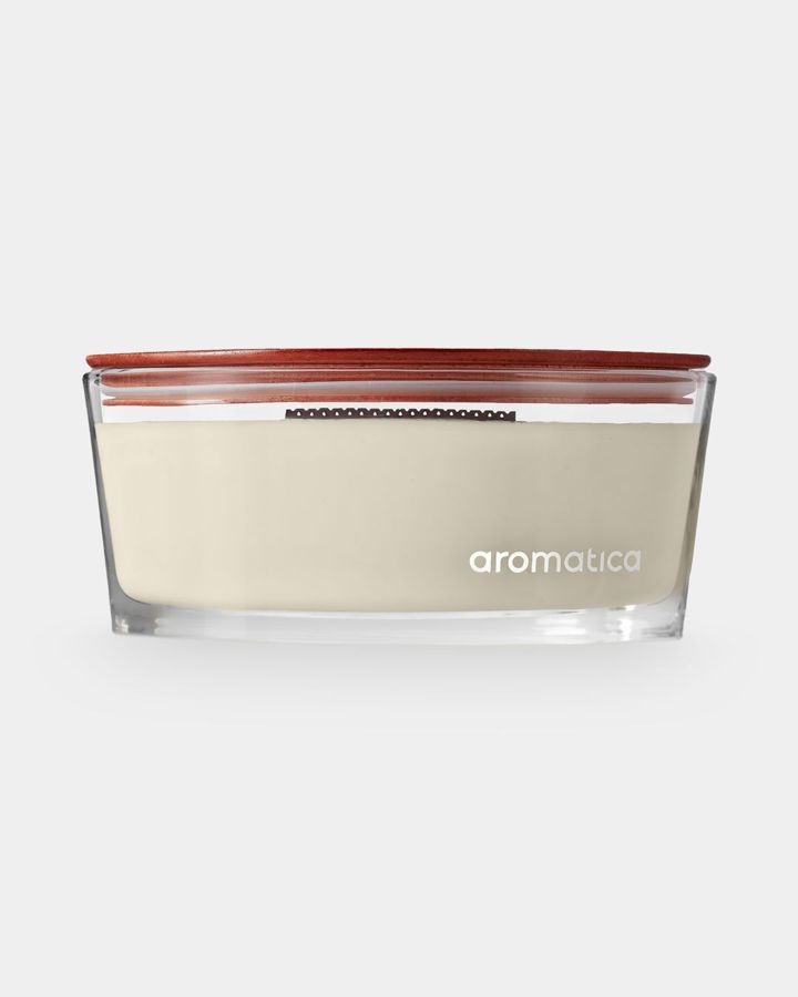 Купить Свеча эллипс с деревянным фитилем десертная груша AROMATICA