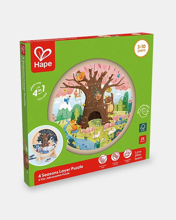 Купить Игрушка развивающая умняша пазлы времена года HAPE
