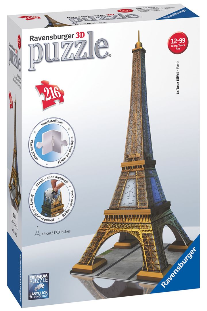 Купить 3d пазл "эйфелева башня" 216 эл. 12556 RAVENSBURGER