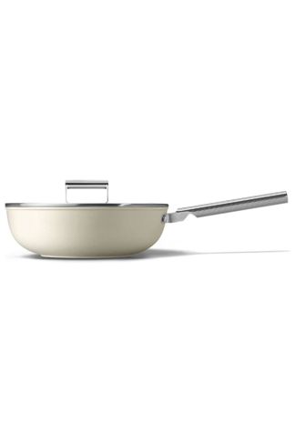 Купить Сковорода wok 30 см. кремовая SMEG