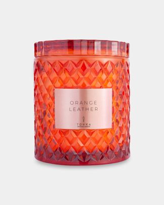 Купить Свеча орандж лезер стакан оранжевый короб TONKA