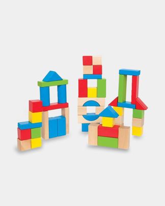 Купить Конструктор деревянный цветной 50 элементов HAPE