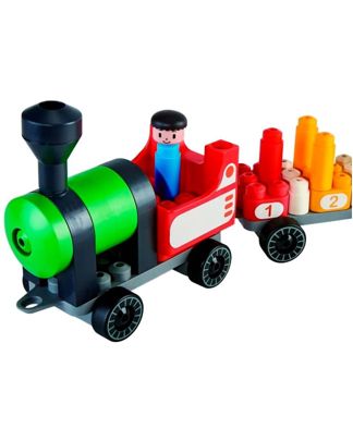 Купить Конструктор детский  радужный поезд 63 элемента HAPE