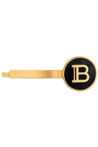 Купить Заколка-слайд цвет черный+золотой лого b Balmain