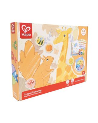 Купить Раскраска с восковыми мелками малыш умняша 6 цвето HAPE
