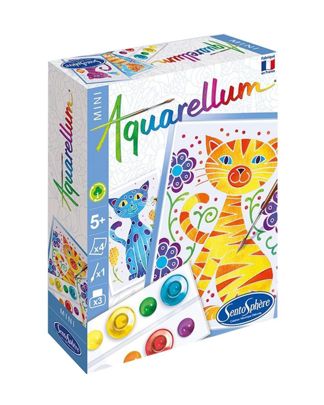 Купить Акварельная раскраска кошки мини SENTOSPHERE