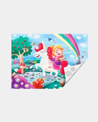 Купить Пазл единорог и принцесса 2в1 пазл и раскраска HAPE