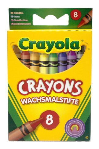 Купить 8 разноцветных стандартных восковых мелков Crayola