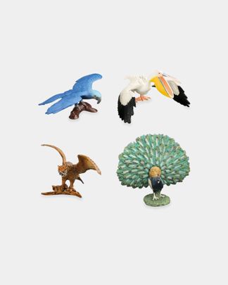 Купить Набор фигурок сокол, попугай ара, павлин, пеликан MASAI MARA
