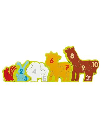 Купить Пазл числа и животные HAPE