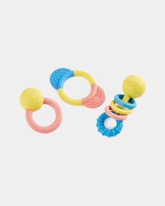 Купить Игровой набор погремушки прорезыватели улыбка HAPE