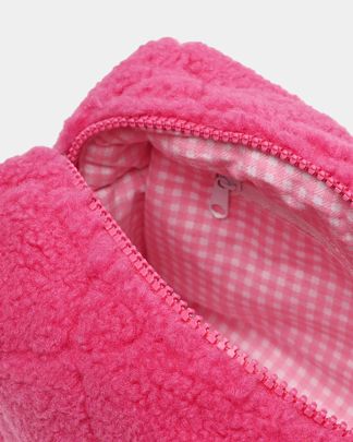 Купить Косметичка ярко-розовая тедди  большая l Boja