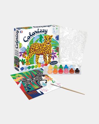 Купить Акриловая раскраска по цифрам зебра и леопард SENTOSPHERE